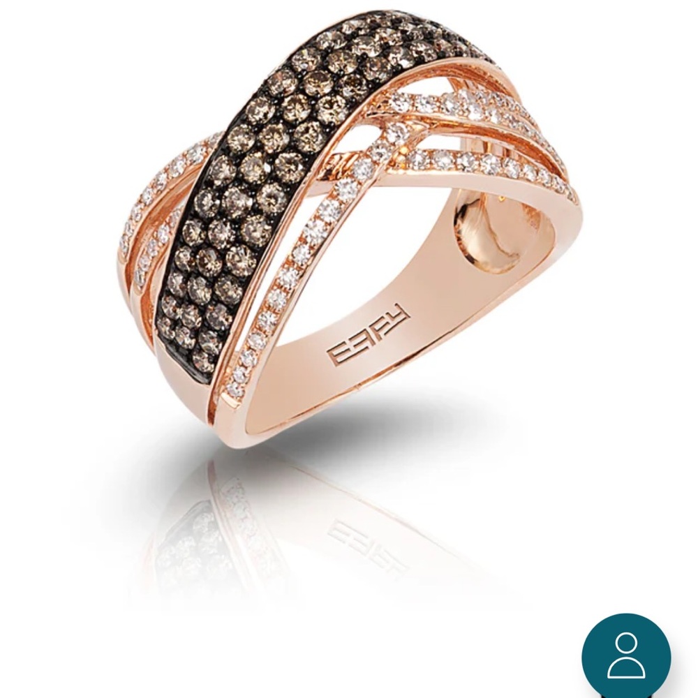 Effy Rose Gold and Black Diamond Ring